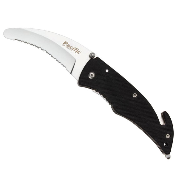 Pacific Cutlery | Rescue Tool Black Serrated w/Glass Breaker Seat Belt & Clothing Safety Cutter