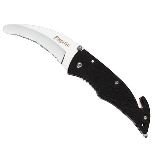 Pacific Cutlery | Rescue Tool Black Serrated w/Glass Breaker Seat Belt & Clothing Safety Cutter