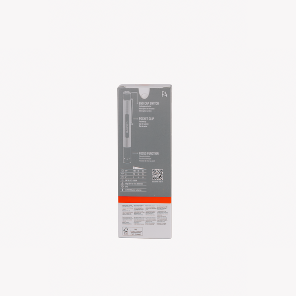 Ledlenser | P4 Flashlight 180lm 90m 23h 2xAAA Battery IP54 w/Pocket Clip